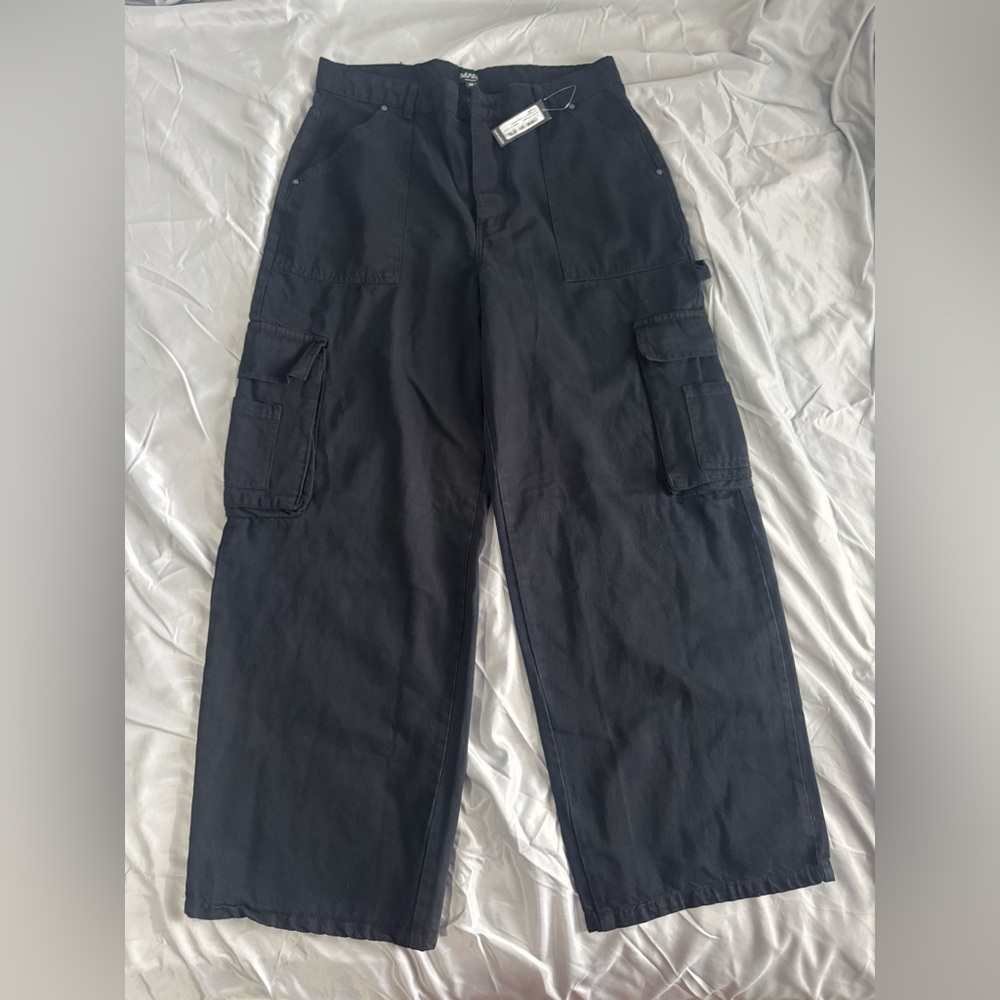 COPY - boohoo MAN Black Tall Baggy Fit Cargo Jeans